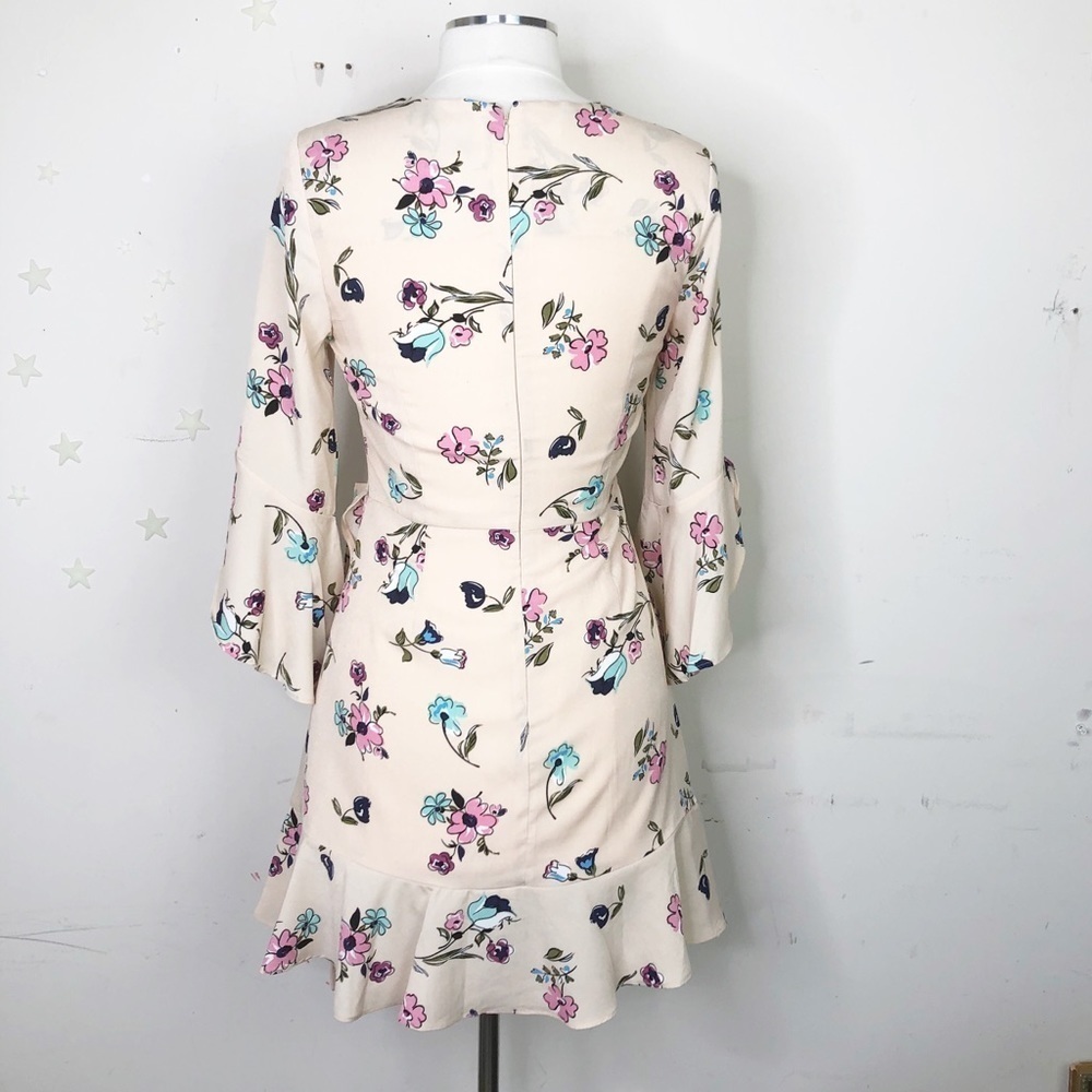 𝅺J.O.A  pink floral print ruffled mini dress - Picture 3 of 15